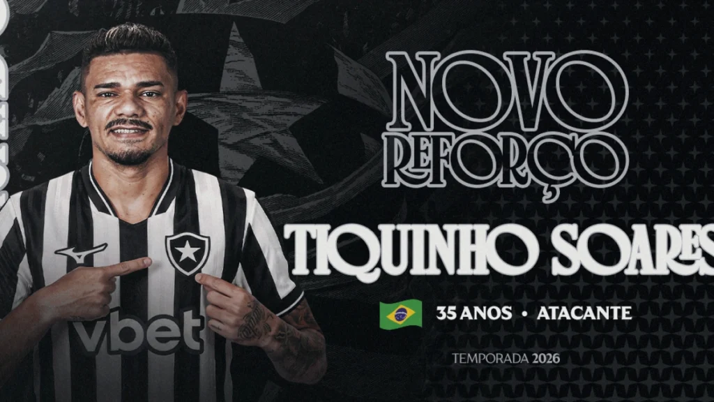Botafogo anuncia contratação de Tiquinho Soares antes de clássico com o Flamengo