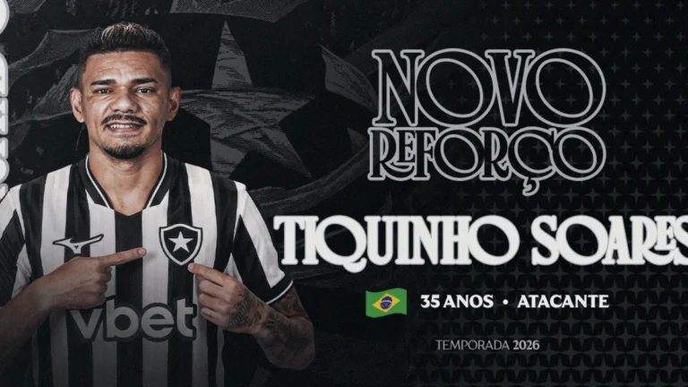 Botafogo anuncia contratação de Tiquinho Soares antes de clássico com o Flamengo