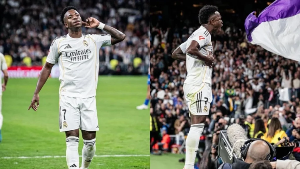 Cria do Flamengo, Vini Jr. faz gol e assistência em goleada do Real Madrid na La Liga