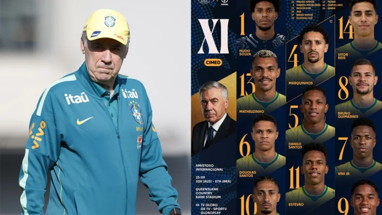 Pedro e Samuel Lino ficam no banco em Brasil x Austrália; Hugo Souza começa jogando