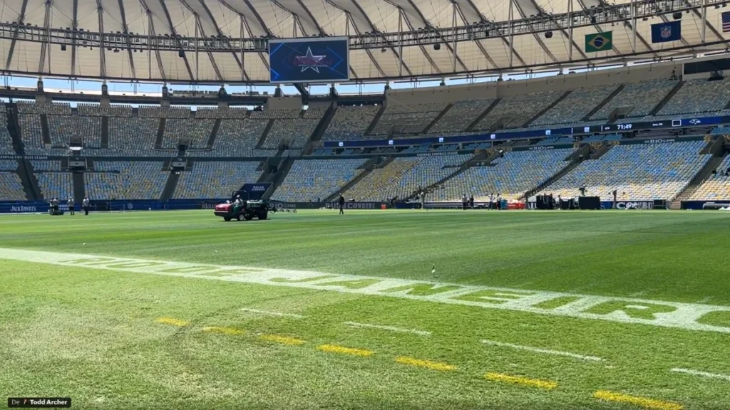 Dirigentes da NFL detalham ajustes no gramado do Maracanã antes de Cowboys x Ravens