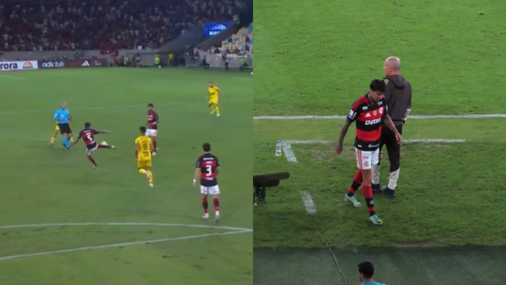 Pulgar sente dores contra o Mirassol e deixa jogo do Flamengo no 1º tempo