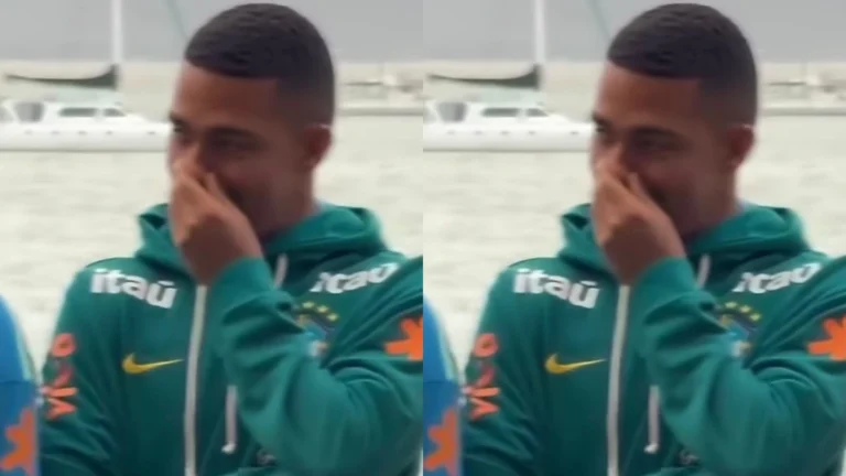 Samuel Lino se diverte em recepção da Seleção Brasileira na Austrália