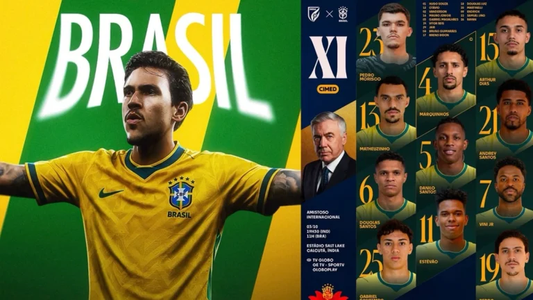 Pedro é titular do Brasil contra a Índia; veja a escalação