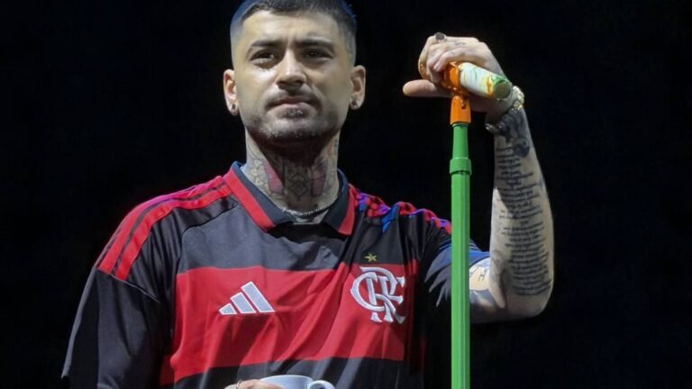 Zayn Malik usa camisa do Flamengo em show, troca por peça do Palmeiras e pede desculpas
