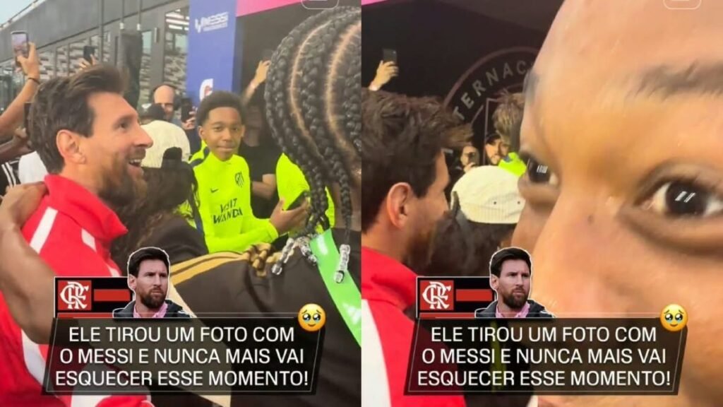 Deivid, do sub-15 do Flamengo, registra encontro com Messi na Messi Cup